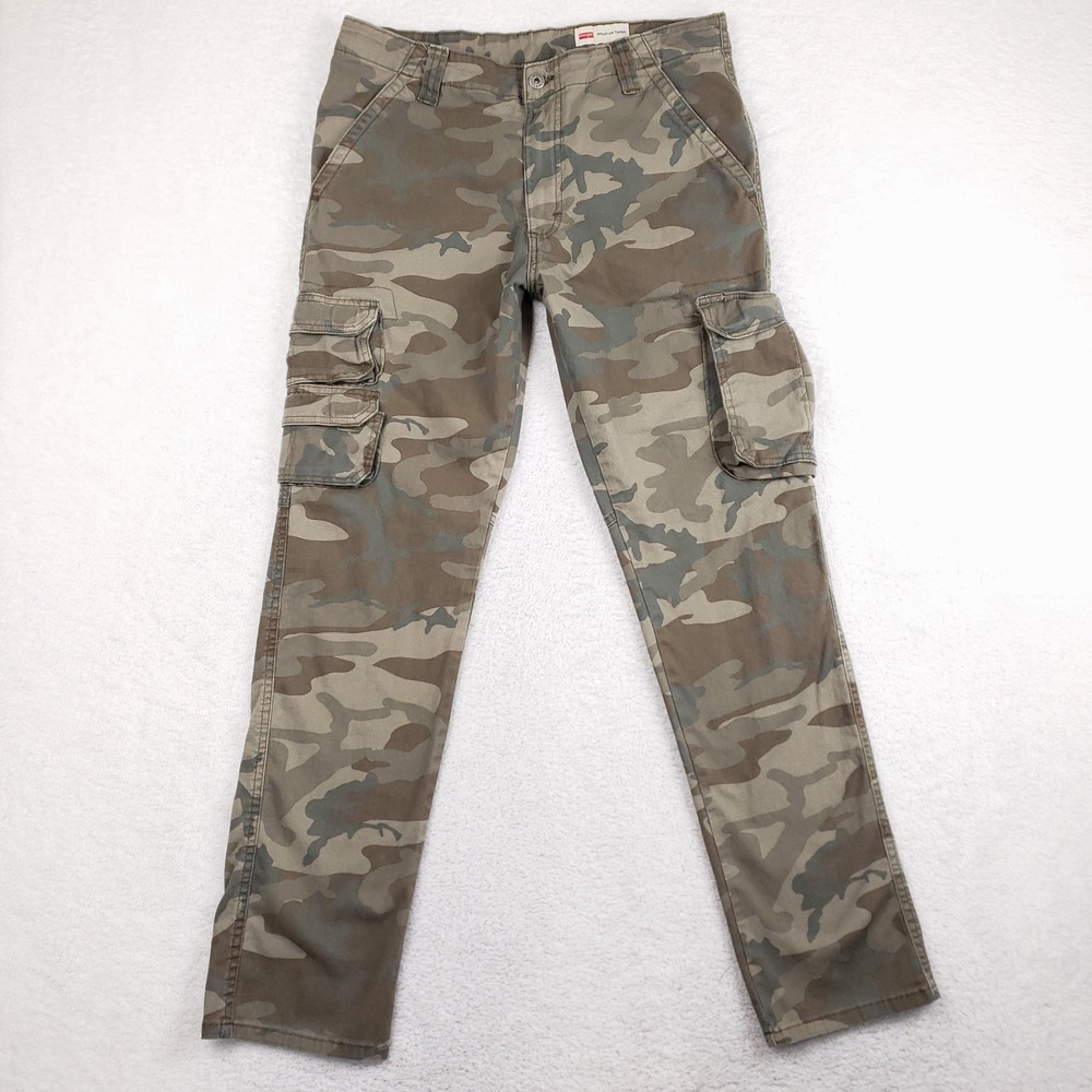 Wrangler Men Cargo Pants Size 34x32 Camo Regular Taper Stretch Casual Outdoor